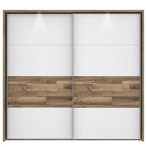 Zweefdeurkast Rye Bruin - Wit - Plaatmateriaal - 231 x 216 x 64 cm