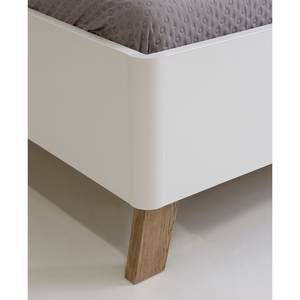 Bed met nachtkastjes Rye eikenhouten look/betonnen look - Stok eik/wit mat - 180 x 200cm