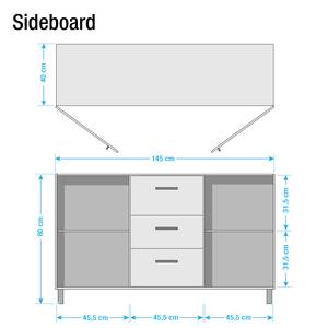 Sideboard Woodson Akazie massiv / Metall - Akazie Hellbraun - Breite: 145 cm