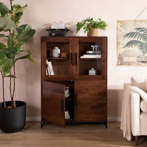 Highboard WOODSON Akazie massiv / Eisen - Akazie Braun