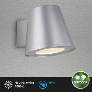 LED-Außenwandleuchte Neapel Klarglas / Aluminium - 1-flammig - Silber