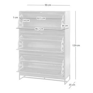Meuble à chaussures WOODSON 3 abattants Acacia massif / Fer - Acacia brun