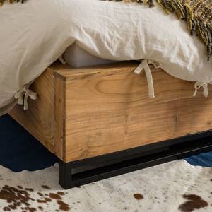 Houten bed Woodson massief acaciahout/metaal  - Acaciahouten Lichtbruin - 180 x 200cm