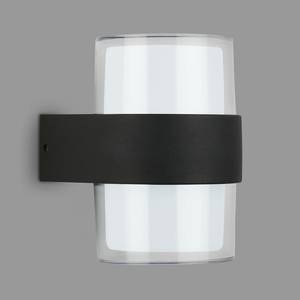 LED-buitenwandlamp Cludu polyetheen/gegoten aluminium - 2 lichtbronnen - Zwart