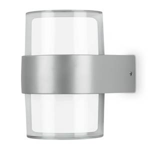 LED-Außenwandleuchte Cludu Polyethylen / Aluminiumguss - 2-flammig - Silber
