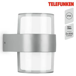 LED-buitenwandlamp Cludu polyetheen/gegoten aluminium - 2 lichtbronnen - Zilver