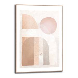 Ingelijste afbeelding Abstract II houten lijst zonder glas - beige