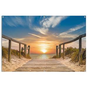 Poster da esterno Tramonto su spiaggia PVC - Beige