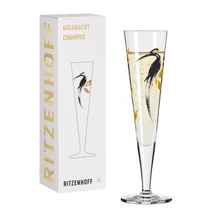 Bicchiere da champagne Goldnacht III Cristallo - Oro / Nero