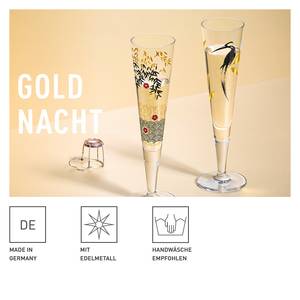 Bicchiere da champagne Goldnacht III Cristallo - Oro / Nero