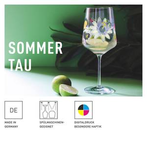 Aperitiefglas Sommertau IV kristalglas - groen/roze