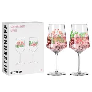 Aperitiefglazen Sommersonett (2-delig) kristalglas - roze/groen