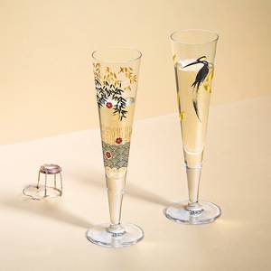 Champagneglas Goldnacht I kristalglas - goudkleurig/zwart/rood