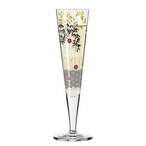 Champagneglas Goldnacht I kristalglas - goudkleurig/zwart/rood