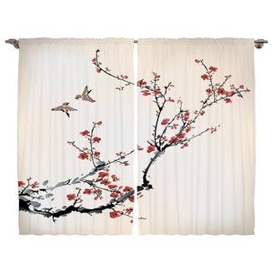 Rideaux Fleurs I (lot de 2) Polyester - Multicolore - 140 x 175 cm