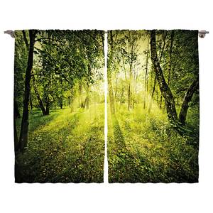 Rideaux Forêt IV (lot de 2) Polyester - Vert - 140 x 175 cm