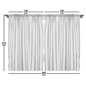 Rideaux Mode (lot de 2) Polyester - Gris / Blanc - 140 x 225 cm