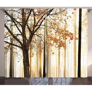 Fertiggardine Herbst II (2er-Set) Polyester - Orange / Braun - 140 x 225 cm