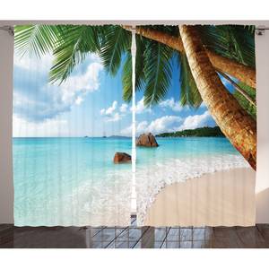 Rideaux Rivage (lot de 2) Polyester - Multicolore - 140 x 225 cm