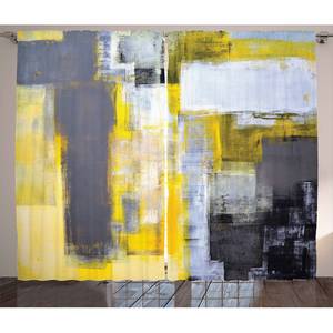 Gordijn Geel & Grijs (set van 2) polyester - geel/grijs - 140 x 245 cm