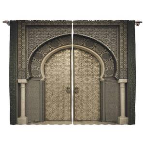 Rideaux Maroc I (lot de 2) Polyester - Sépia / Noir - 140 x 260 cm