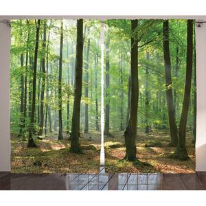 Rideaux Forêt I (lot de 2) Polyester - Multicolore - 140 x 260 cm