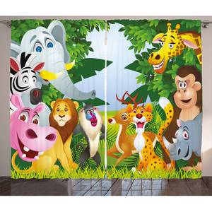 Gordijn Kinderdagverblijf II (set van 2) polyester - meerdere kleuren - 140 x 260 cm
