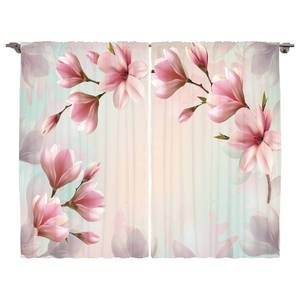 Fertiggardine Magnolie (2er-Set) Polyester - Dunkle Koralle - 140 x 260 cm