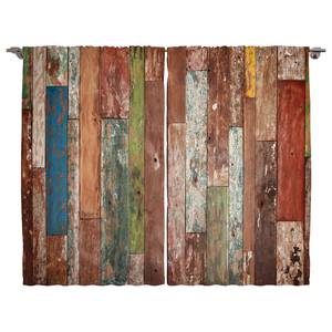 Rideaux Rustique I (lot de 2) Polyester - Multicolore - 140 x 260 cm