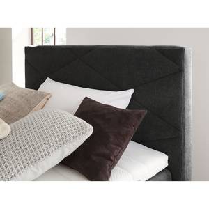 Lit boxspring Talea Tissu Chenille TBS: 10 Noir - 120 x 200cm - D2 souple