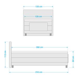 Lit boxspring Talea Tissu Chenille TBS: 49 Gris anthracite - 120 x 200cm - D2 souple