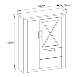 Highboard Georgia Pinie Weiß Dekor