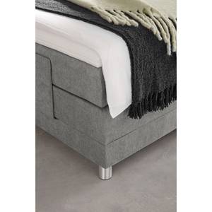 Lit boxspring Talea Tissu Chenille TBS: 39 Gris argenté - 100 x 200cm - D2 souple