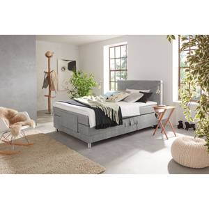 Lit boxspring Talea Tissu Chenille TBS: 39 Gris argenté - 120 x 200cm - D2 souple