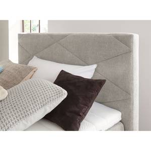 Lit boxspring Talea Tissu Chenille TBS:2 Gris minéral - 90 x 200cm - D2 souple