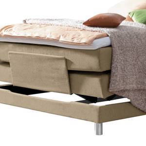 Lit boxspring Matea Tissu Chenille TBS: 12 Gris beige - 120 x 200cm