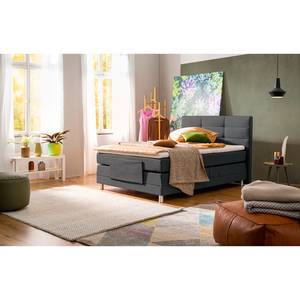 Boxspringbett Matea Chenille TBS: 19 Grau - 120 x 200cm