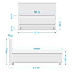 Lit boxspring Matea Tissu Chenille TBS: 49 Gris anthracite - 120 x 200cm