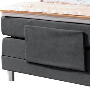 Lit boxspring Matea Tissu Chenille TBS: 49 Gris anthracite - 100 x 200cm