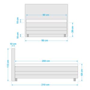 Boxspringbett Matea Chenille TBS: 49 Anthrazitgrau - 90 x 200cm