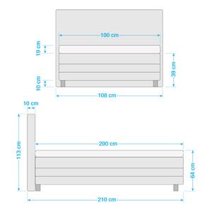 Lit boxspring Matea Tissu Chenille TBS: 10 Noir - 100 x 200cm