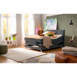 Lit boxspring Matea Tissu Chenille TBS: 19 Gris - 90 x 200cm