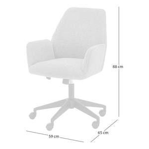 Chaise de bureau Oaklawn Tissu teddy Ora: Blanc