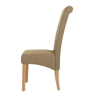 Gestoffeerde stoel Nello textiel 2 stuk Modder