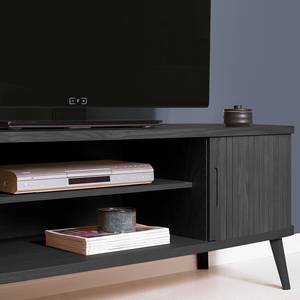 Tv-meubel HANCK fineer van echt hout - Eikenhout zwart
