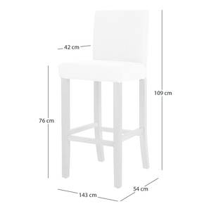 Chaises de bar Nello - Lot de 2 Blanc