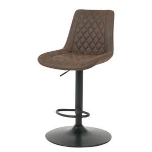 Chaises de bar Wismes - Lot de 2 Microfibre / Fer - Marron vintage