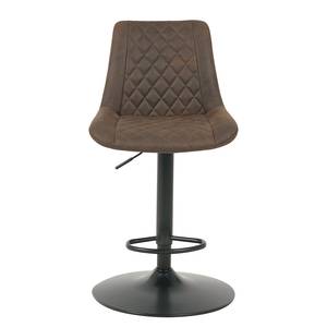 Chaises de bar Wismes - Lot de 2 Microfibre / Fer - Marron vintage