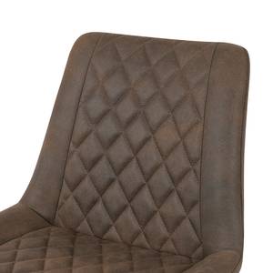 Chaises de bar Wismes - Lot de 2 Microfibre / Fer - Marron vintage