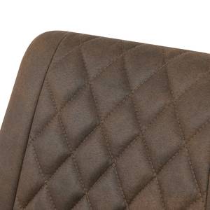 Chaises de bar Wismes - Lot de 2 Microfibre / Fer - Marron vintage